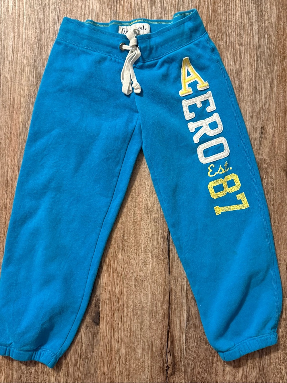 Aeropostale Y2K 2000s Teal Capri Sweatpants Aero 87 Logo Low Waist Joggers XS